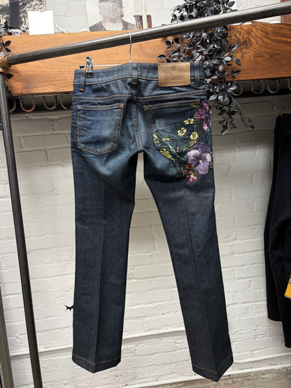 AW2013 Gucci ‘70s Cut’ Raw Blue Denim Flared Cut Jeans