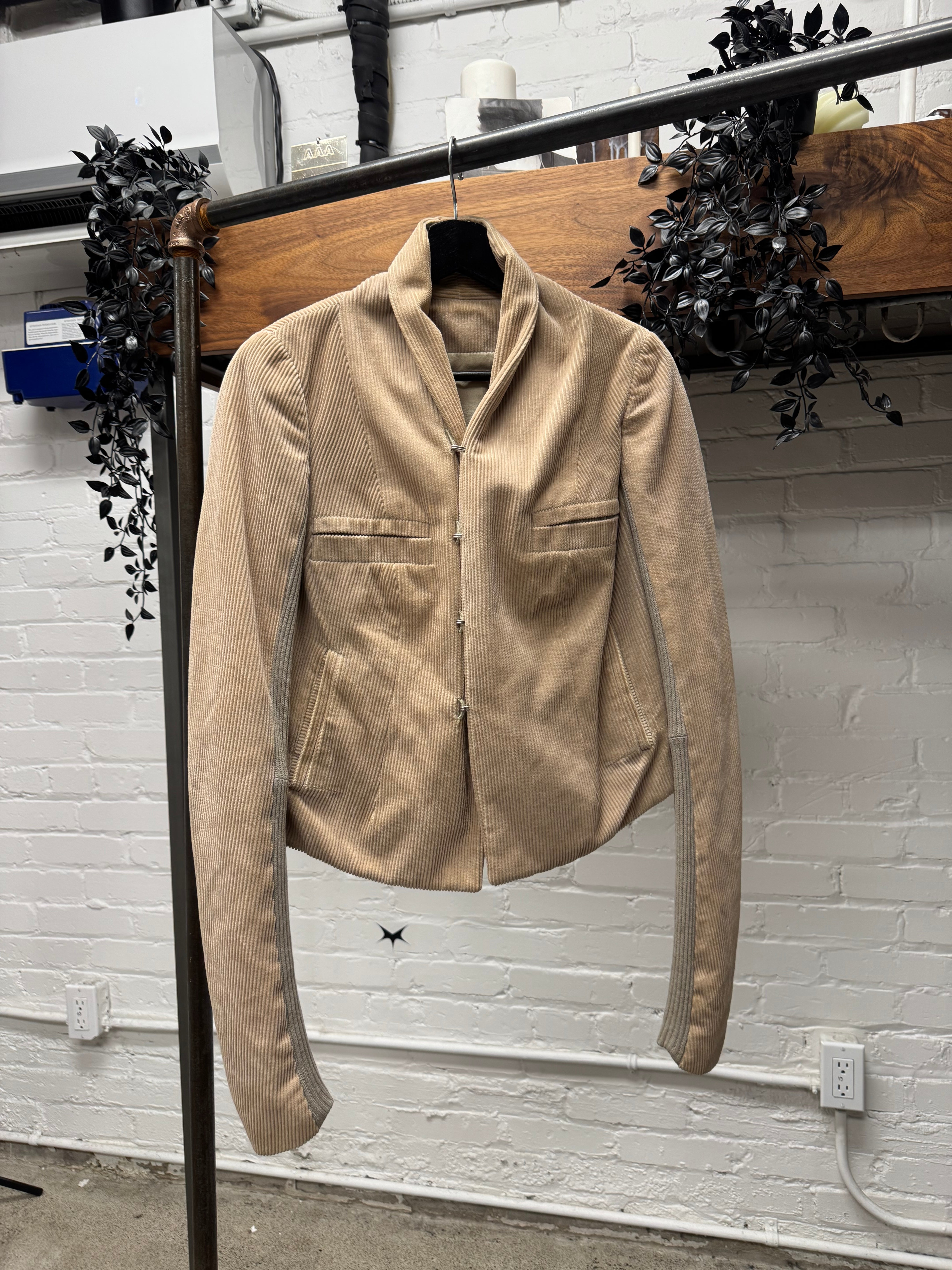 Rick Owens O&M Era 'Hook n Eye Closure' Corduroy Jacket – Alex