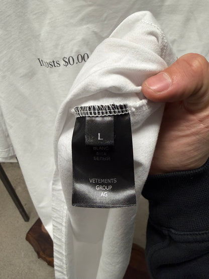 Vetements ‘It’s Free to be Nice’ Oversized White Slogan T-Shirt