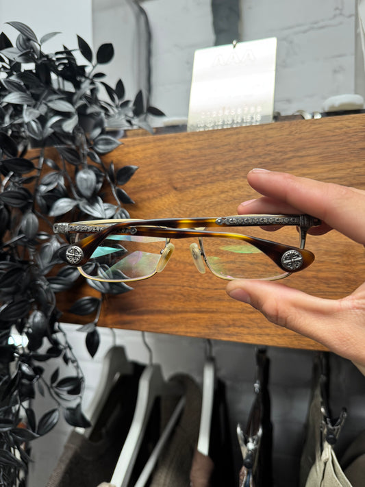 Chrome Hearts ‘Growler’ Tortoiseshell/Silver ‘CH Logo’ Glasses