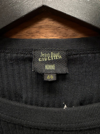 SS1996 Jean Paul Gaultier ‘Safe Sex Forever’ Ribbed Cotton/Mesh Long Sleeve Shirt