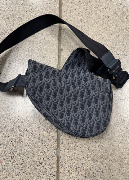 Dior Trotter Monogram Denim ‘Saddle’ Bag