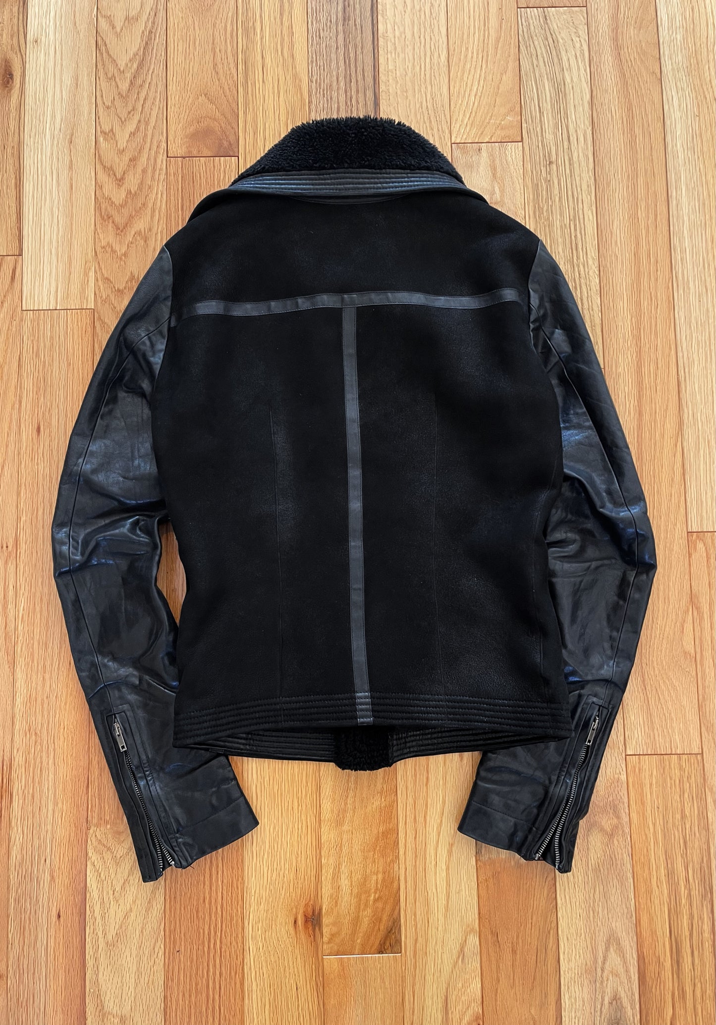 Autumn Winter 2012 Rick Owens ‘Mountain’ Lambskin Leather High Neck Jacket