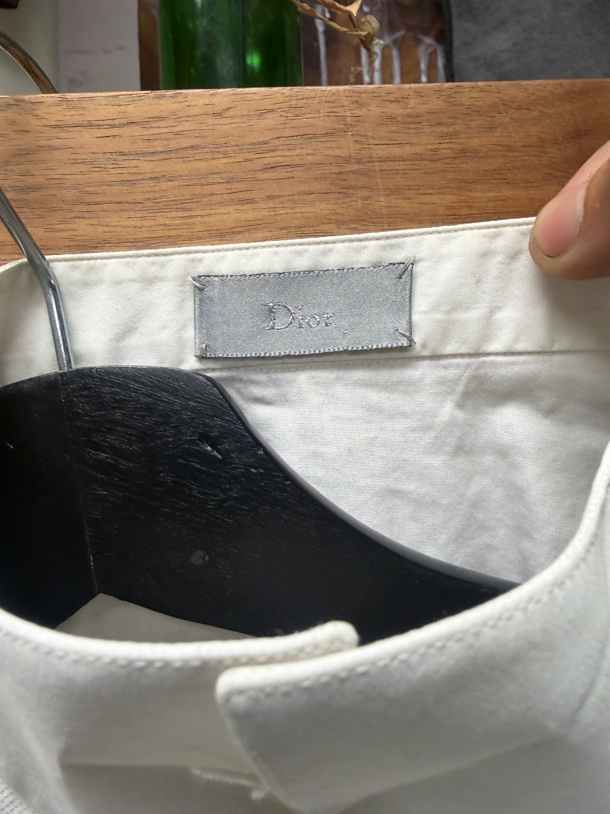 Dior Homme ‘Stand Collar’ White Tuxedo Button Up Shirt