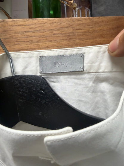 Dior Homme ‘Stand Collar’ White Tuxedo Button Up Shirt