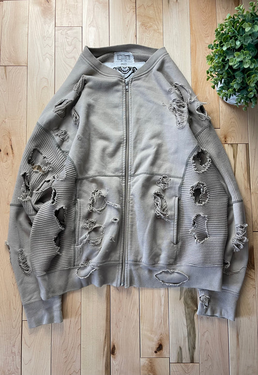 2023 Cav Empt Destroyed Bomber Zip Sweater