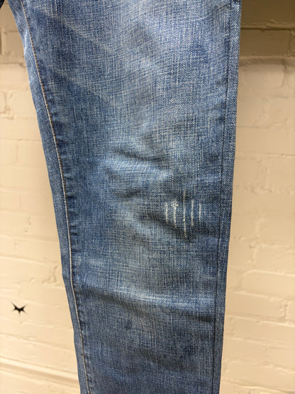 Dior Homme Blue ‘Clawmark’ Distressed Skinny Jeans