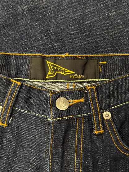 20472011 Hyoma Raw Blue Straight Leg Denim