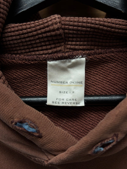 AW2001 Number (N)ine ‘Standards’ Badge Logo Shotgun Distressed Themral Hoodie