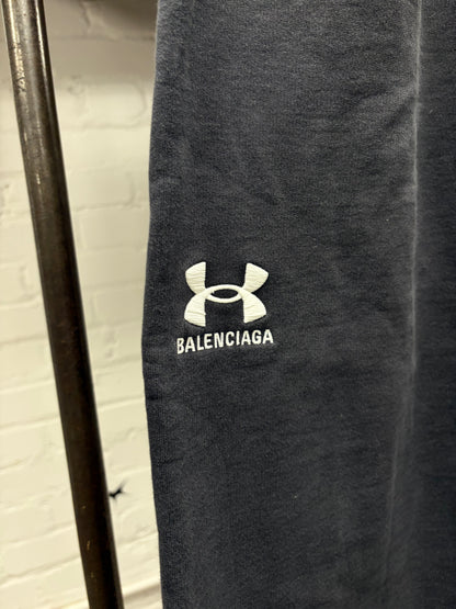SS2025 Balenciaga x Under Armour Heavyweight Wide Leg Black Sweatpants