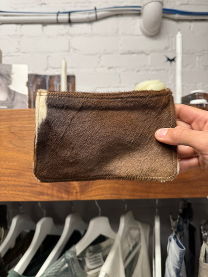 Chrome Hearts Pony-Hair Cowhide ‘Chng Purse’ Dagger Zip Pouch