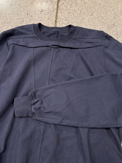 Rick Owens Geometric Panelled ‘Indigo’ Cotton Sweatshirt