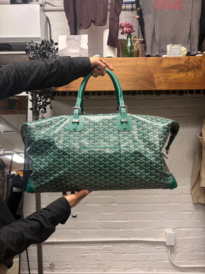 Goyard ‘Boeing 55’ Green Canvas Monogram Weekender Duffle Bag