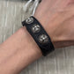 Chrome Hearts Cross Ball Button Snap Leather Bracelet