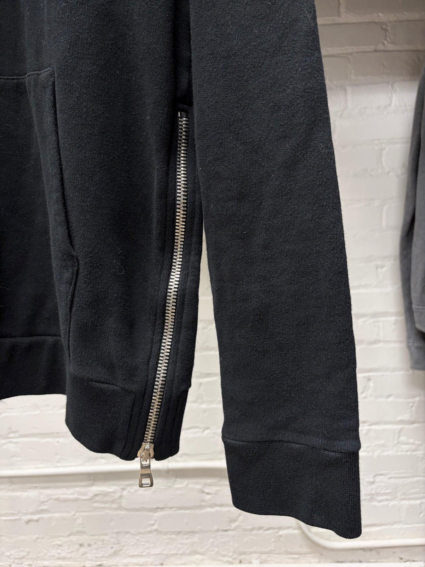 Balmain Classic Black Cotton ‘Side-Zip’ Pullover Hoodie