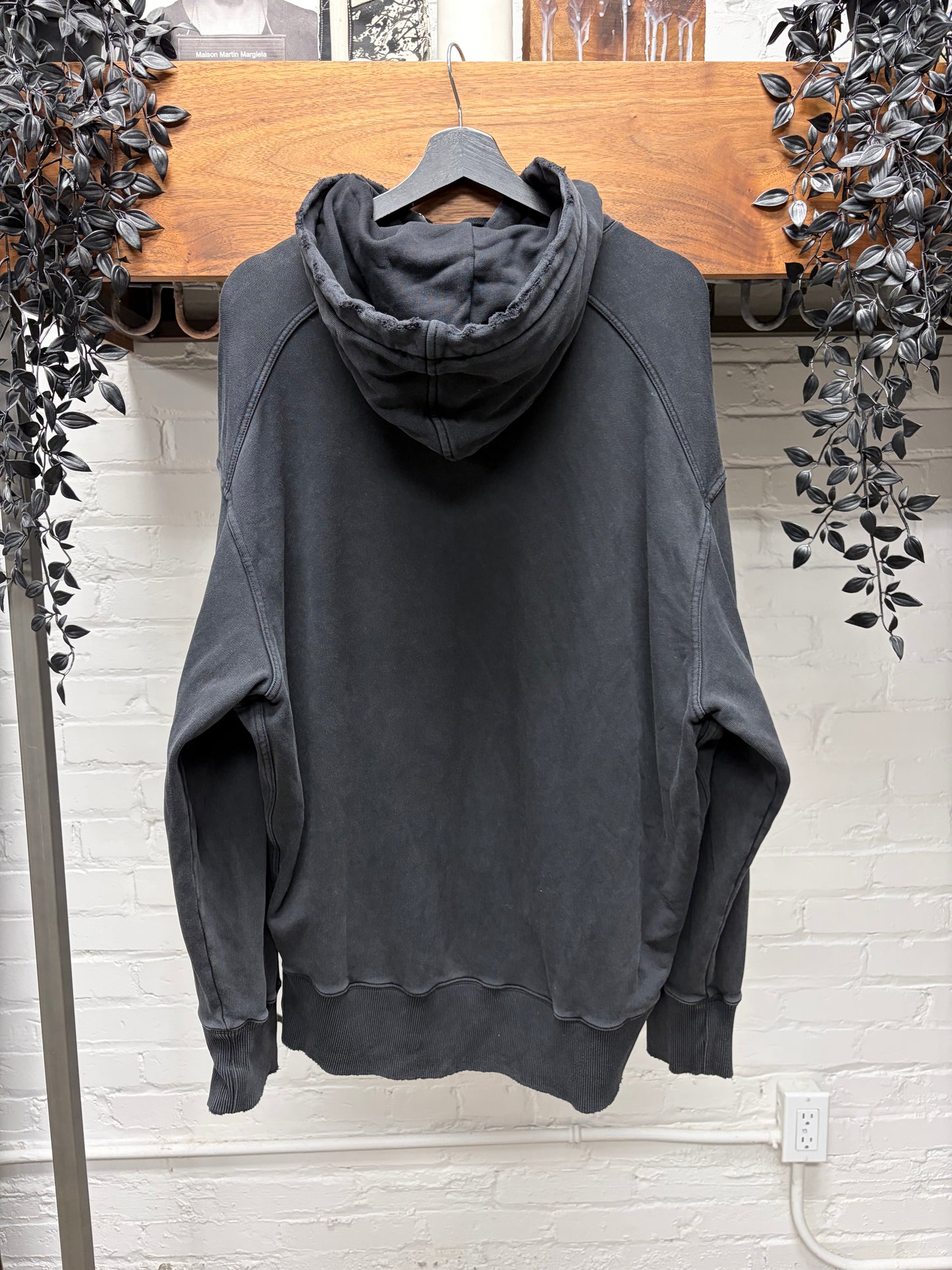 Givenchy ‘Barbed Wire’ Embroidered Logo Black Distressed Hoodie
