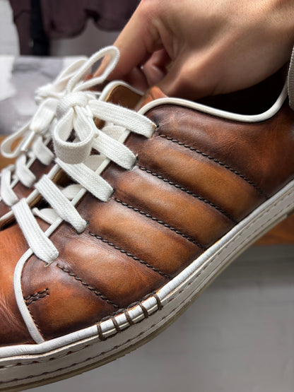 Berluti ‘Playfield’ Brown Patina Leather Low Top Sneakers