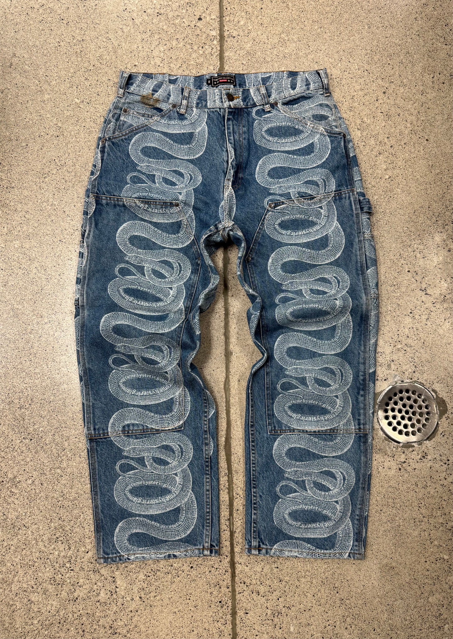 Hysteric Glamour x Supreme ‘Snake Print’ Carpenter Denim