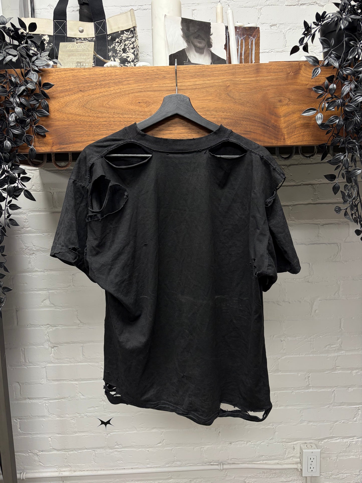 AW2025 Balenciaga ‘Emo Team’ Distressed Black Logo T-Shirt