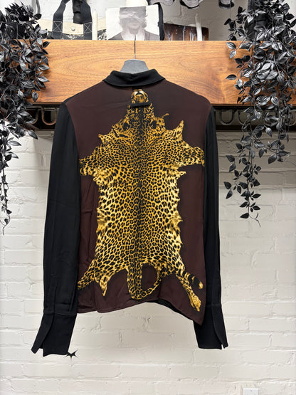 AW1998 Jean Paul Gaultier ‘Leopard Hide’ Button Snap Collared Evening Shirt