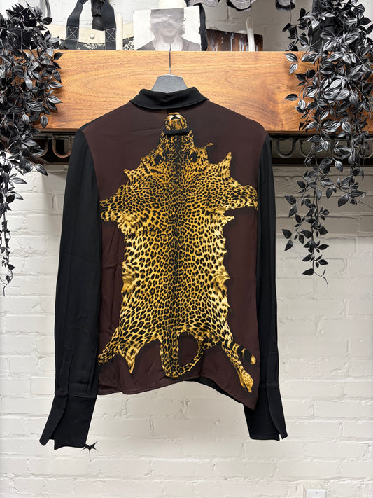 AW1998 Jean Paul Gaultier ‘Leopard Hide’ Button Snap Collared Evening Shirt