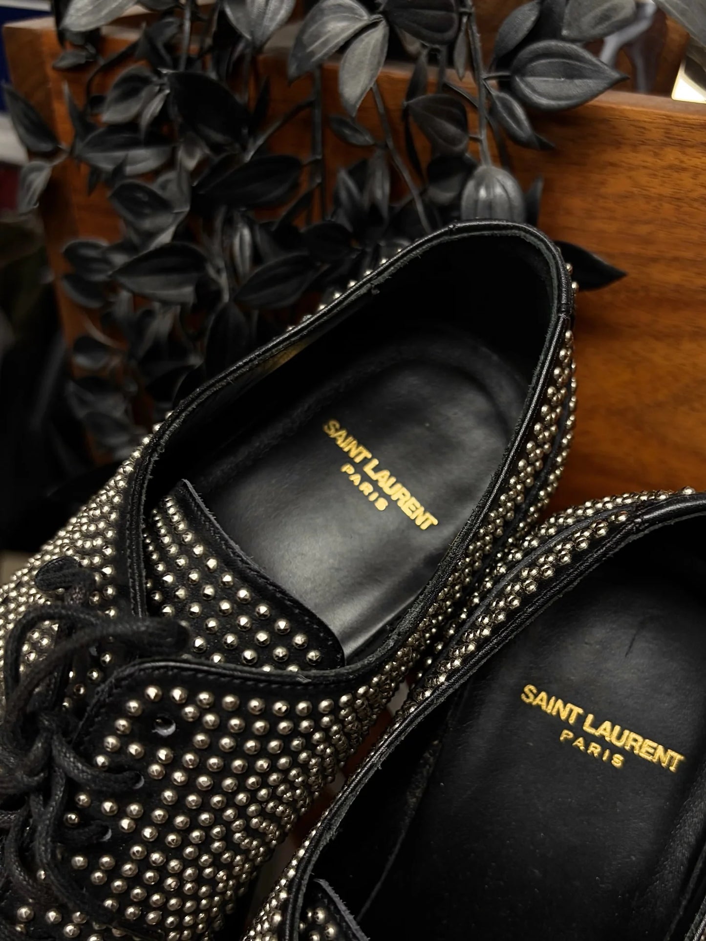 Saint Laurent ‘William 25’ Studded Black Leather Derbys
