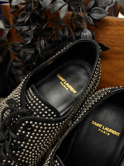 Saint Laurent ‘William 25’ Studded Black Leather Derbys