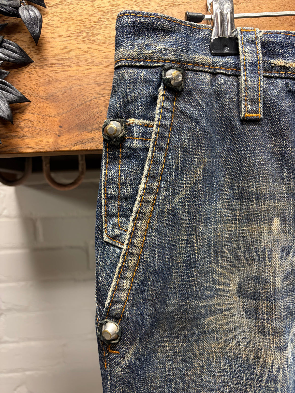 AW2005 Dsquared2 'Jesus Lord' Studded Dark Washed Blue Denim