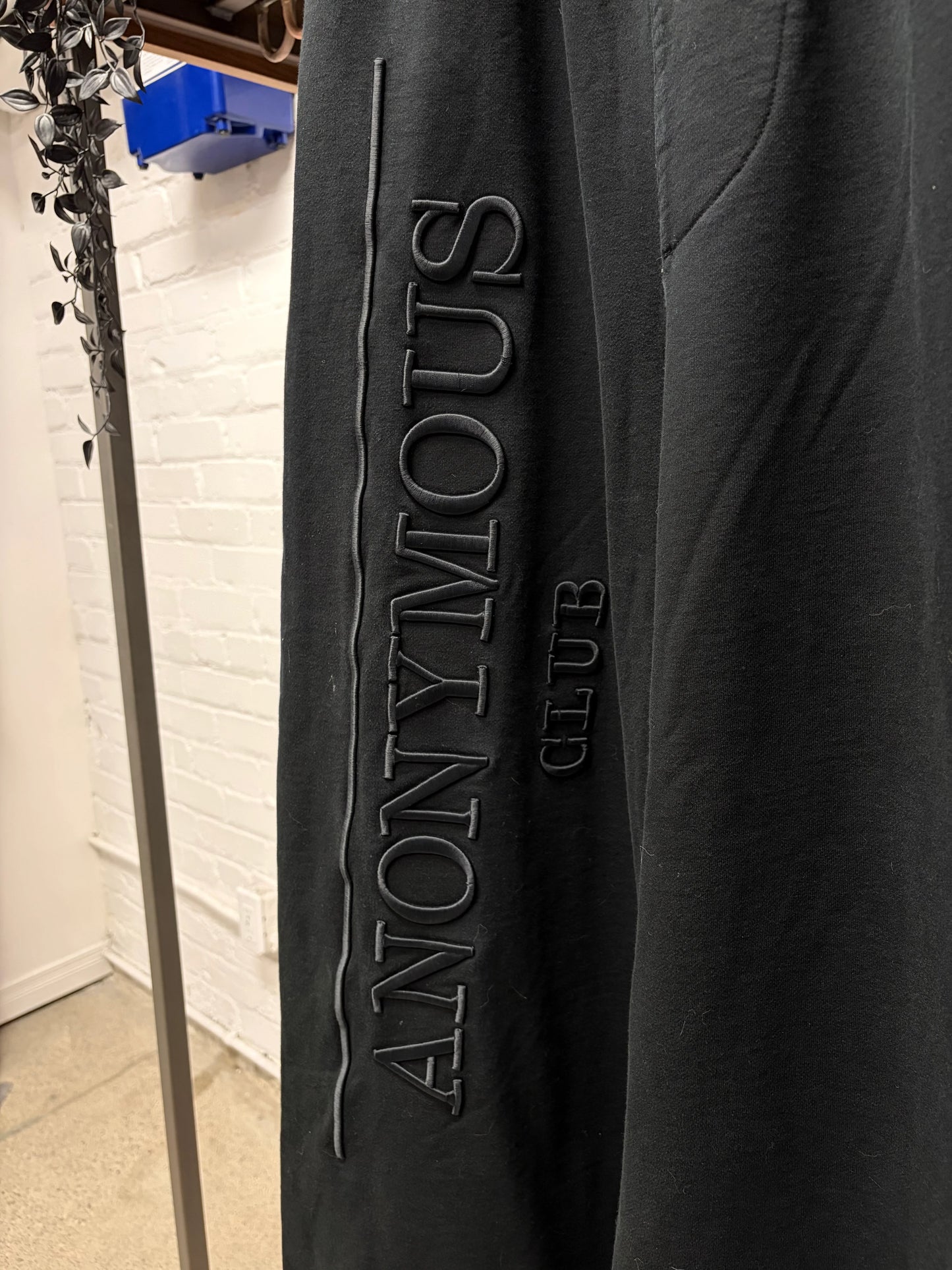 Anonymous Club ‘Heritage Logo’ Embroidered Black Wide Leg Sweatpants