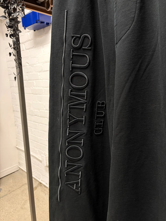 Anonymous Club ‘Heritage Logo’ Embroidered Black Wide Leg Sweatpants