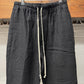 SS2022 Rick Owens ‘Fogachine’ Berlin Relaxed Black Drawstring Pants