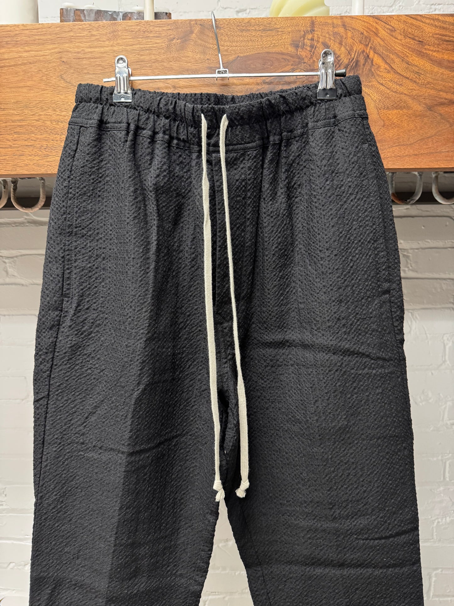 SS2022 Rick Owens ‘Fogachine’ Berlin Relaxed Black Drawstring Pants
