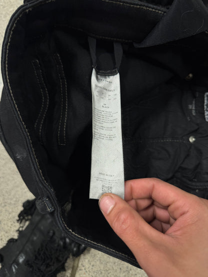 AW2021 Rick Owens ‘Gethsemane’ Waxed Black ‘Tyrone Cut’ Distressed Denim