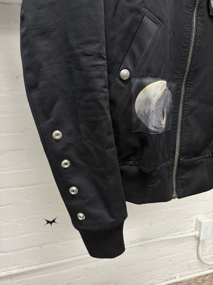 SS2017 Rick Owens ‘Walrus’ Patchwork Black Cotton Canvas Bomber Jacket