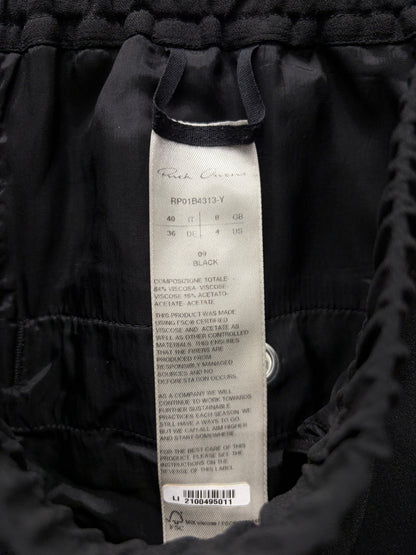 SS2022 Rick Owens ‘Fogachine’ Black Relaxed Fit Jogger Pants