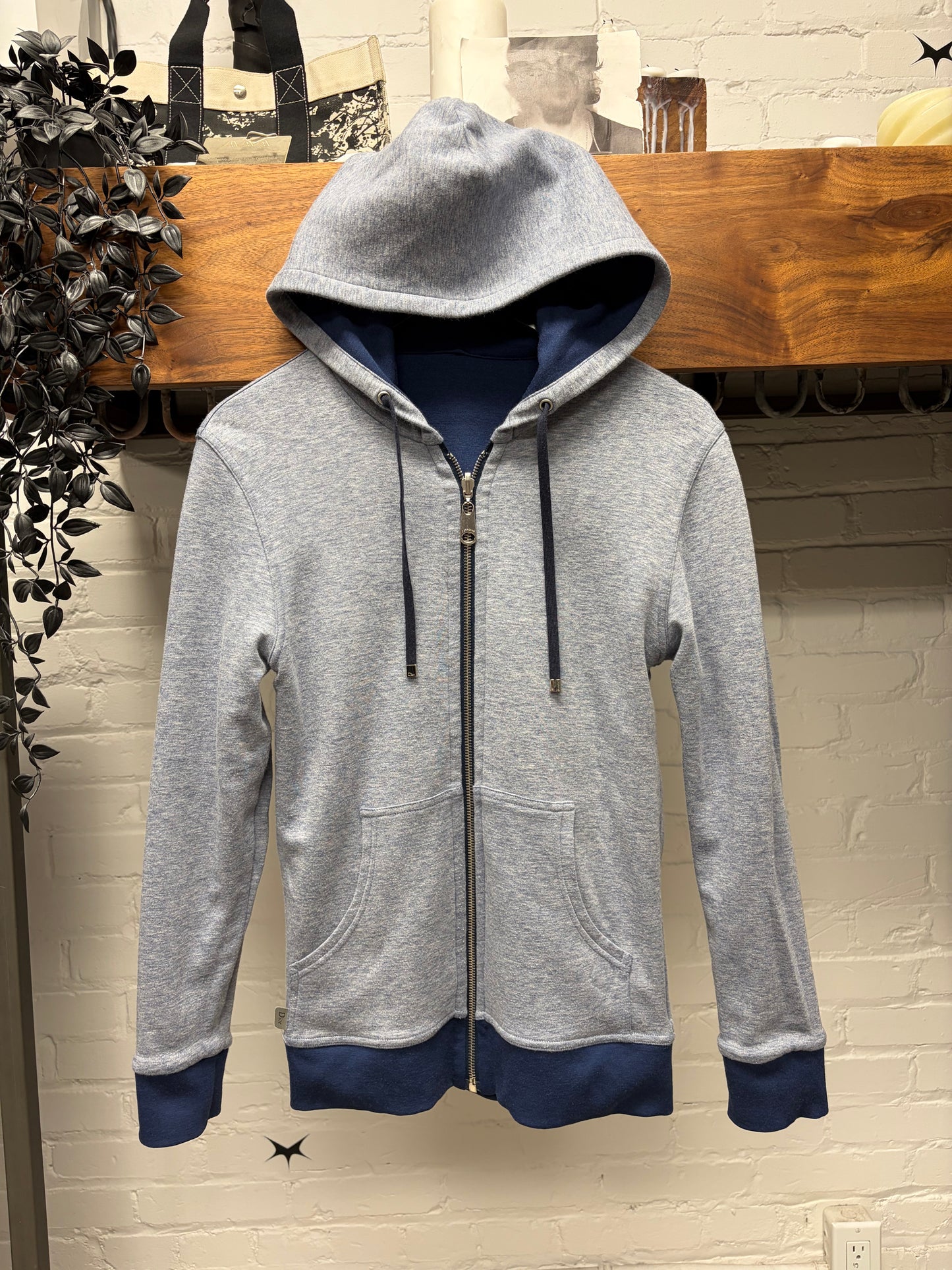 Dior Homme Reversible Blue/Grey Cotton Hoodie