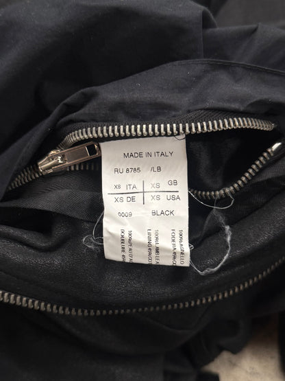 Rick Owens Blistered Lambskin Leather ‘Scarf Wrap’ Leather Jacket