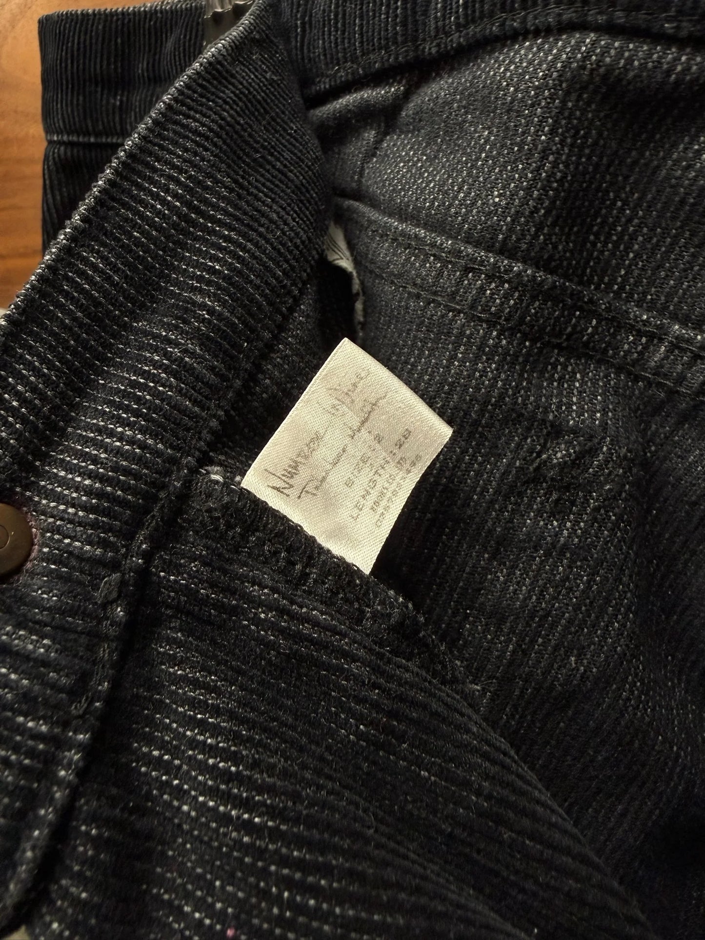 AW2004 Number (N)ine ‘Give Peace a Chance’ Black Corduroy Skinny Jeans
