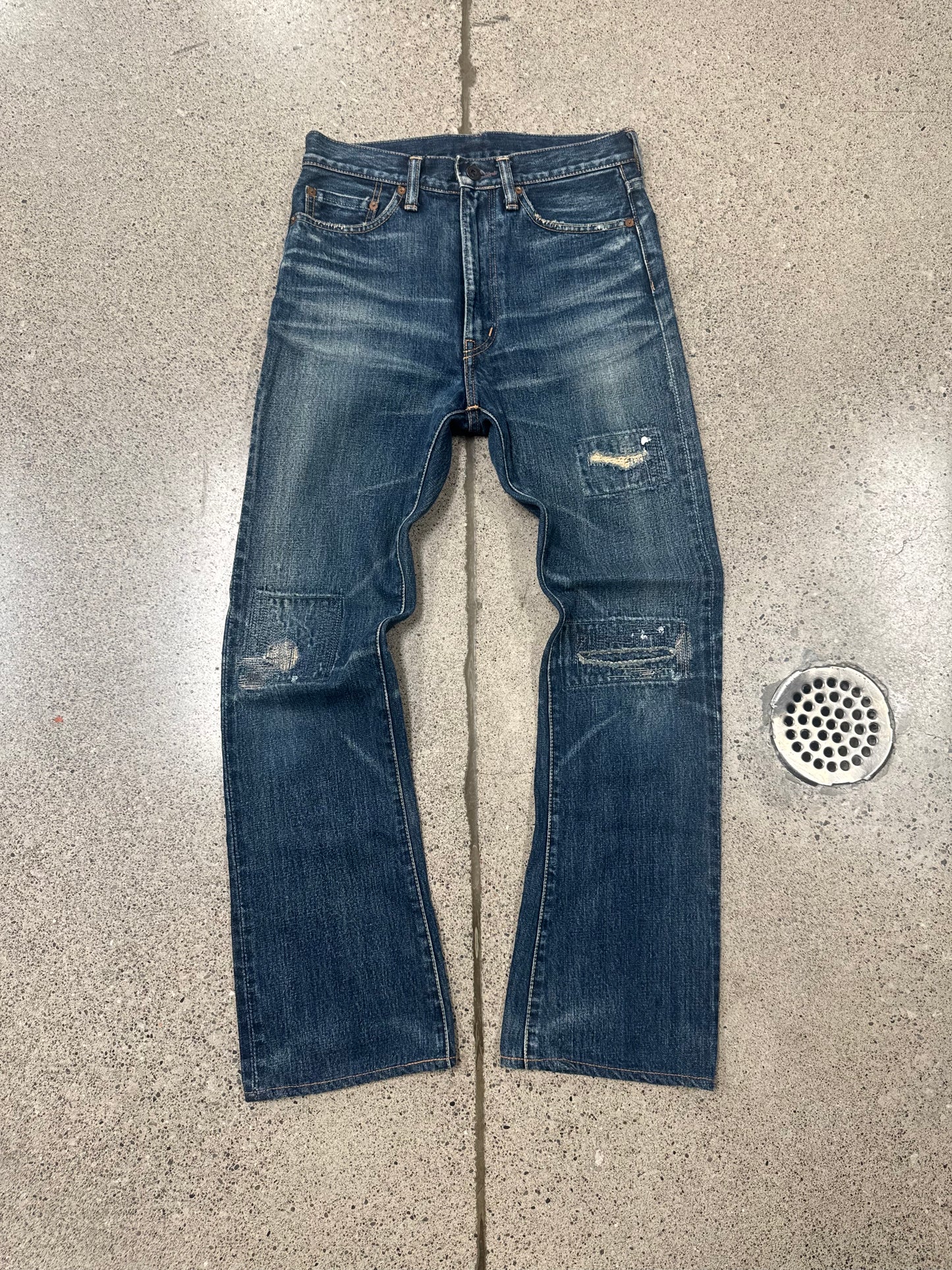 Kapital Sashiko Repaired Flared Bootcut Denim