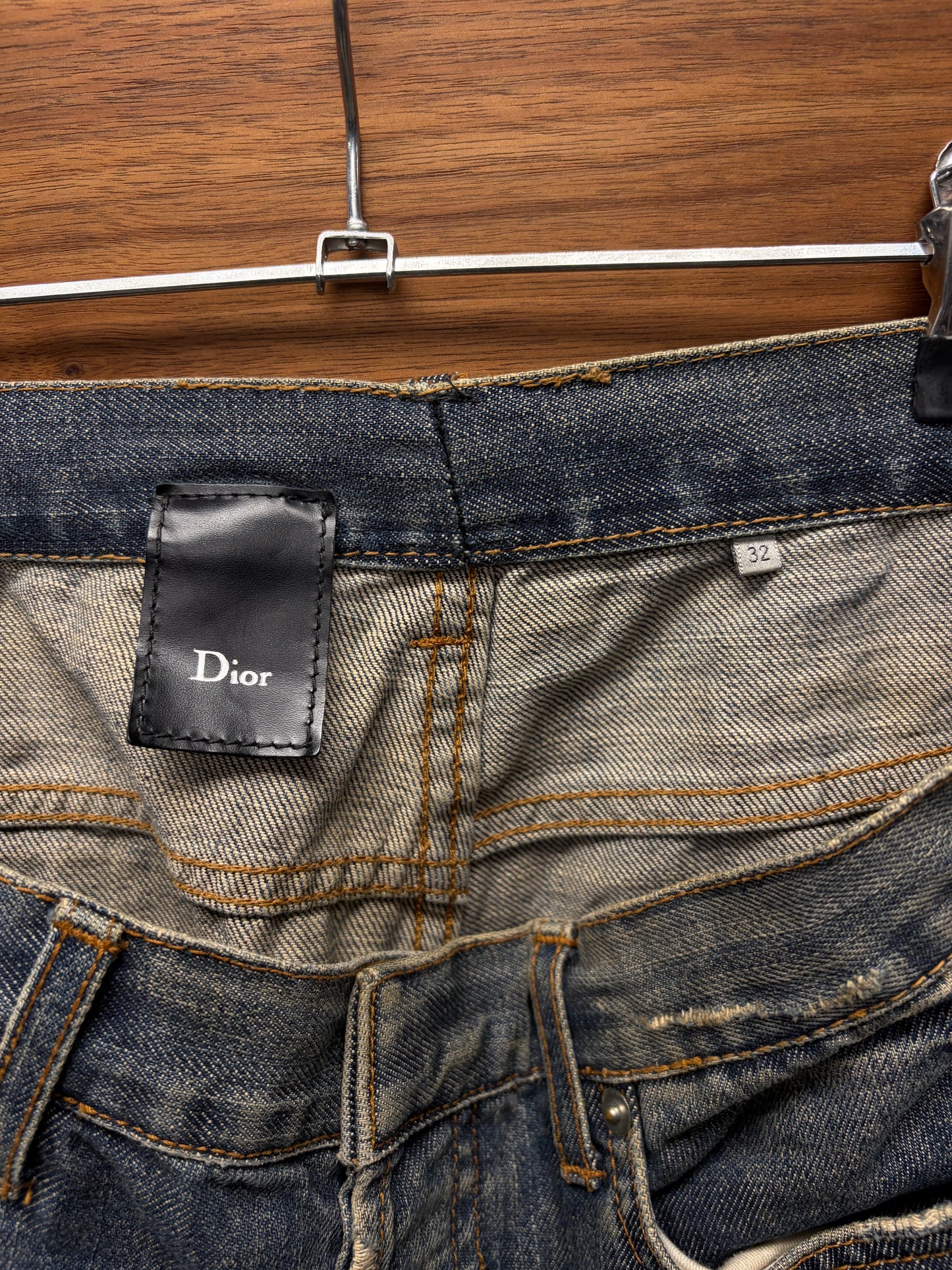 Dior Homme Dirt Washed Blue Slim/Straight Leg Denim