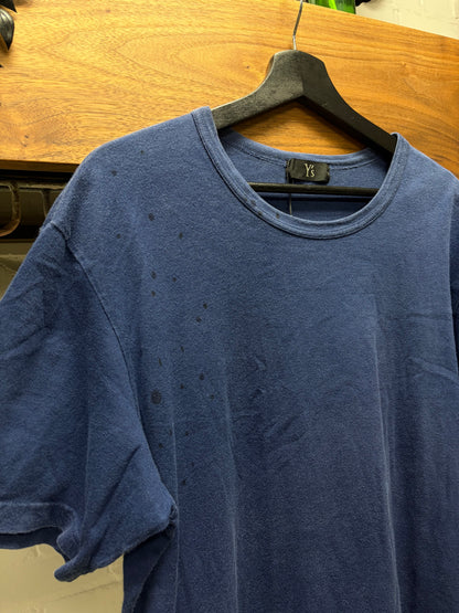 Vintage Yohji Yamamoto Y’s Blue ‘Paint Splatter’ Short Sleeve T-Shirt