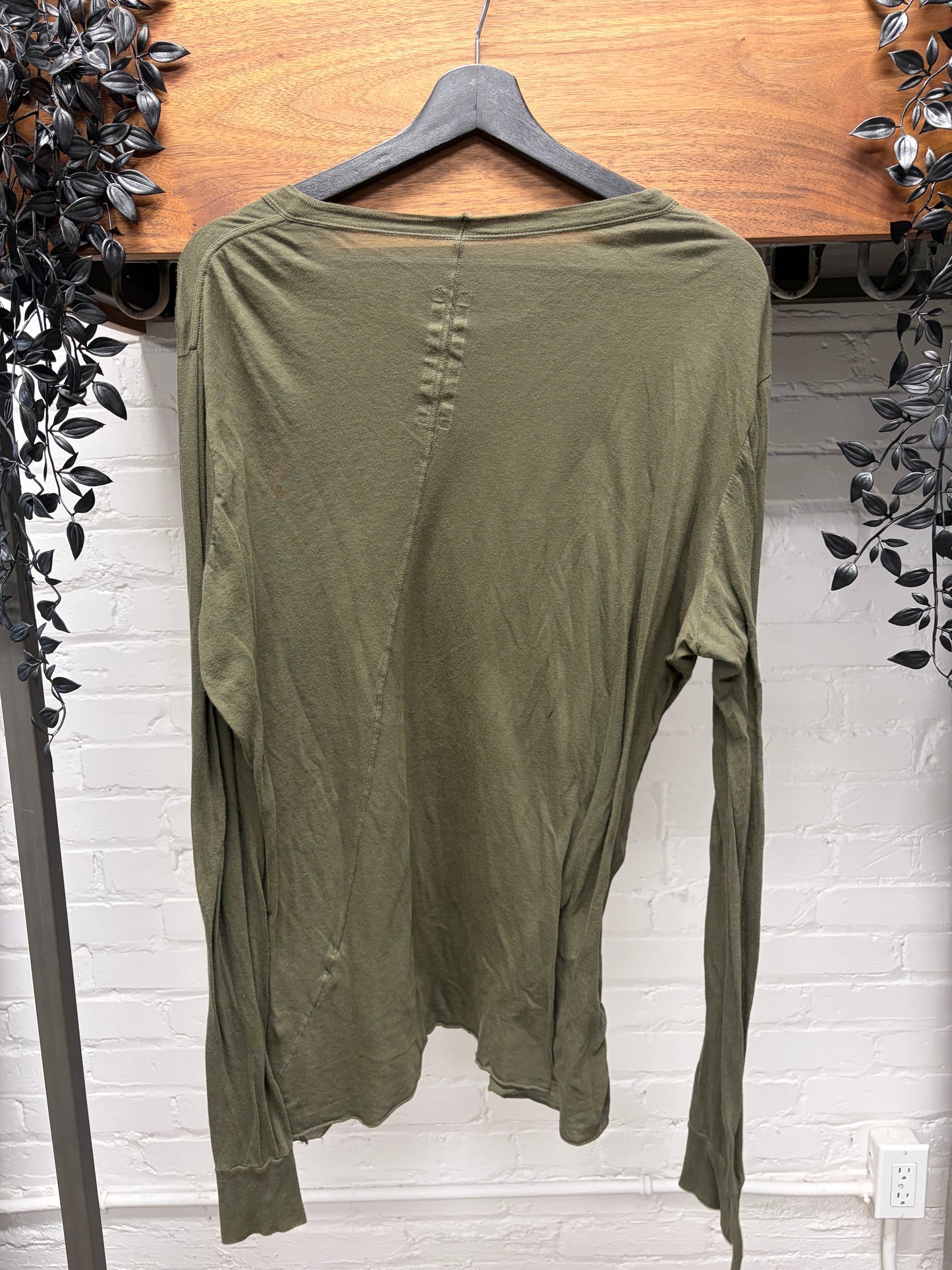 AW2022 Rick Owens ‘Strobe’ Green Long Sleeve Shirt