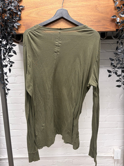 AW2022 Rick Owens ‘Strobe’ Green Long Sleeve Shirt