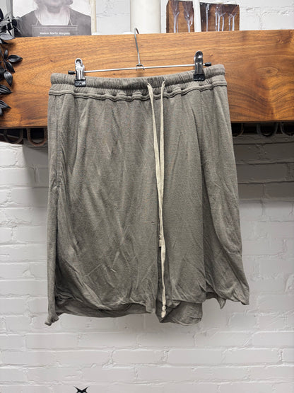 Rick Owens Double Layered Cotton Dust Brown Shorts