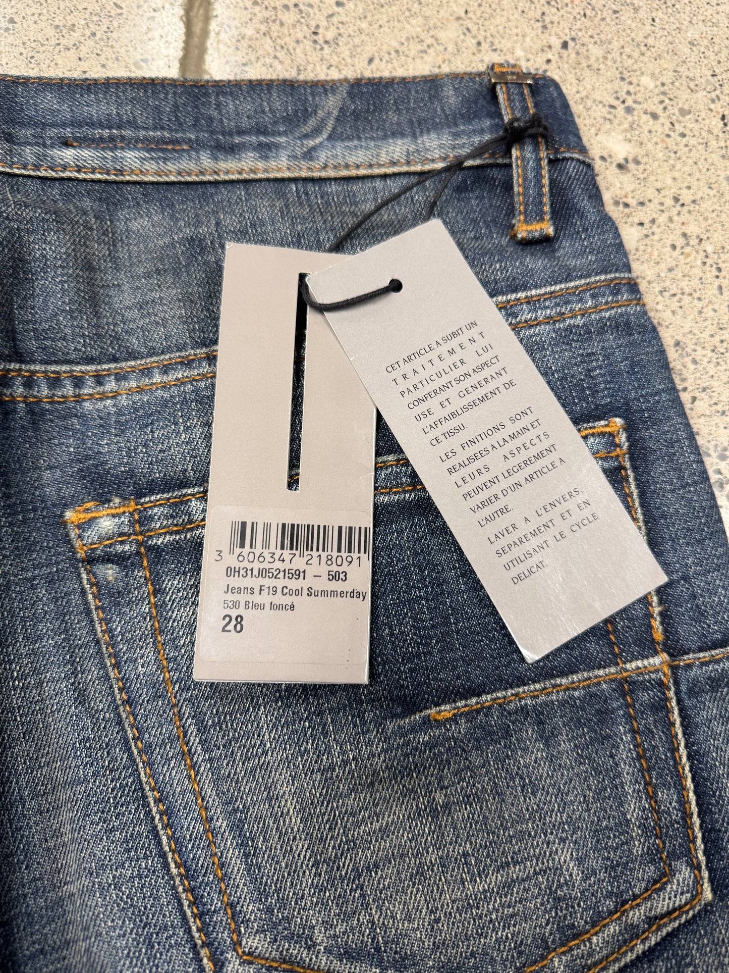 Dior Homme ‘Cool Summerday’ Raw Blue Distressed Unaltered Denim