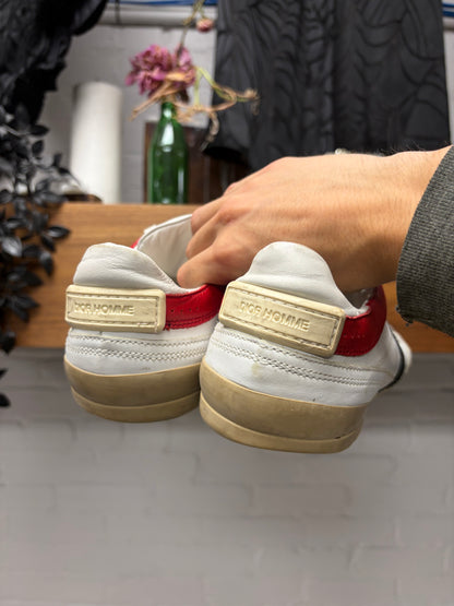 2008 Dior Homme ‘B55’ Red/White Leather ‘Court’ Low Top Sneakers