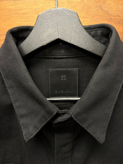 Givenchy ‘4G Logo’ Black/Silver Rivet Button Snap Denim Overshirt