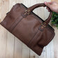 Porter Brown Leather Top Handle Travel/Duffel Bag