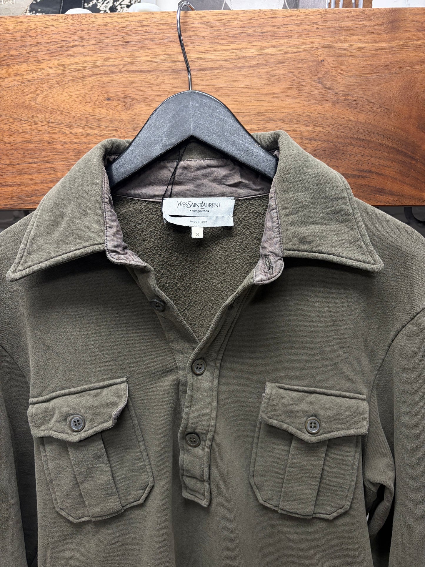 Vintage Yves Saint Laurent Rive Gauche by Tom Ford Military Inspired Cotton Polo
