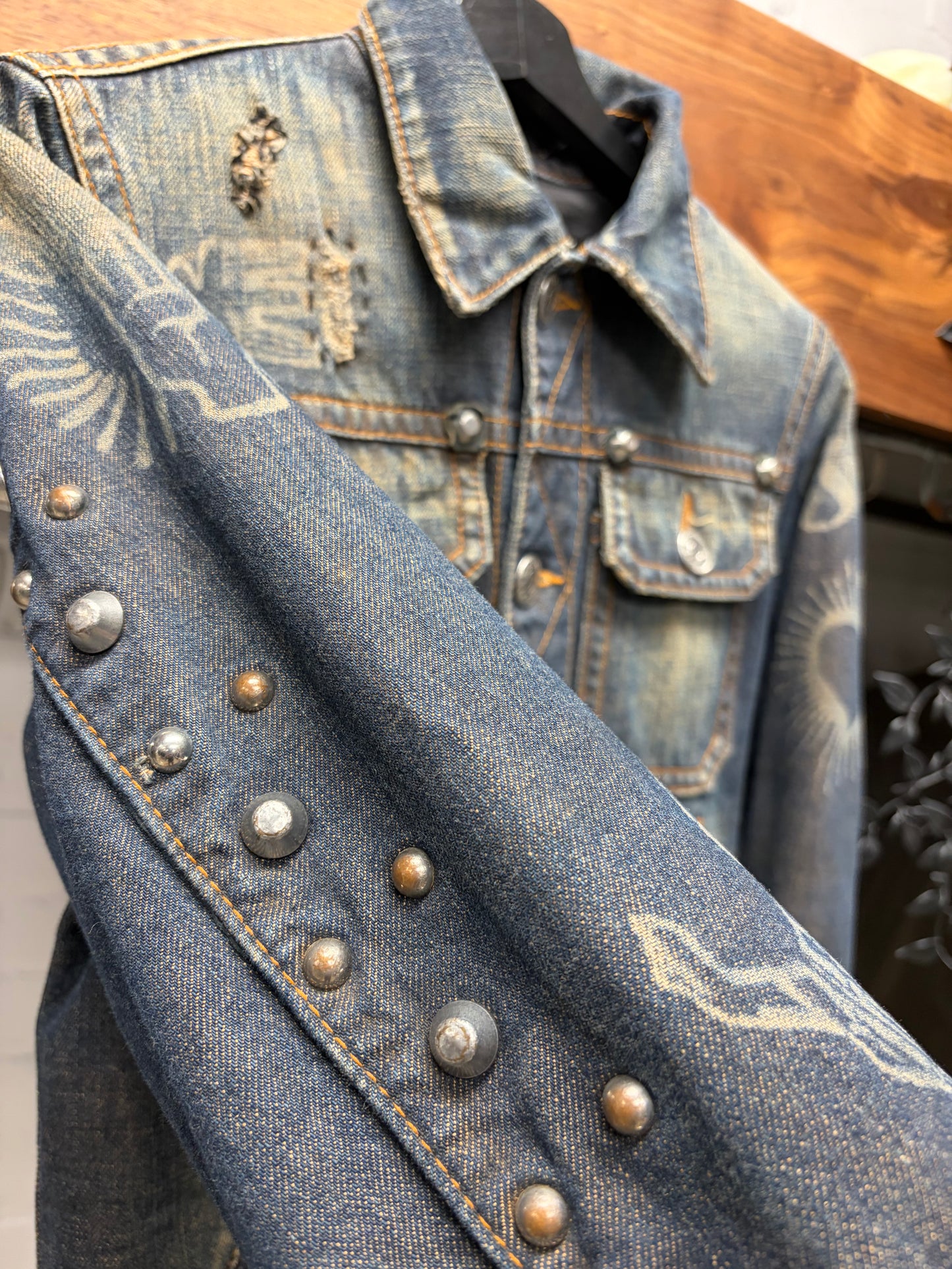 AW2005 Dsquared2 ‘Jesus Lord’ Studded Denim Trucker Jacket